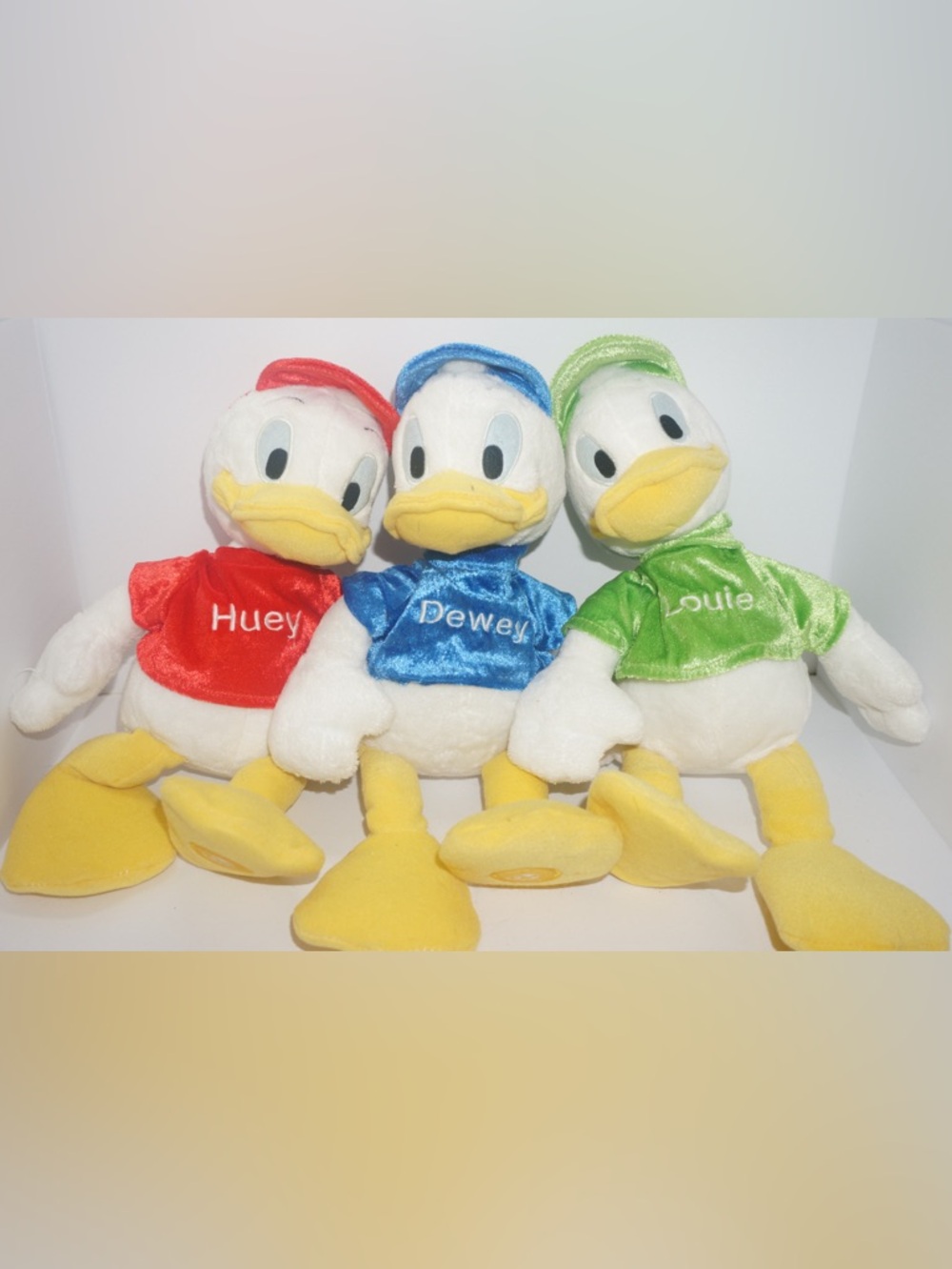 Vintage Disney Store Huey Dewey Louie Plush Trio Set - 10" DuckTales Set